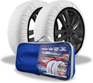 KNK Boutique Automotive Snow Socks for Tires - Eco Series for Efficient Grip Alternative for Tire Snow Chain - Snow Traction Device for Passenger Cars Trucks Winter Emergency Accessory (X-Large)