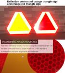 Orange Slow Moving Vehicle Sign,Triangle Sign,SMV sign 14"x16"Aluminum Diamond Grade Reflective,Up to 7 Years of Outdoor use for Golf Cart