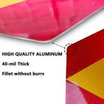 Orange Slow Moving Vehicle Sign,Triangle Sign,SMV sign 14"x16"Aluminum Diamond Grade Reflective,Up to 7 Years of Outdoor use for Golf Cart