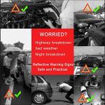 YuBoQi(3PK) Reflective Warning Road Safety Triangle Kit ROAD Emergency Triangle Sign DOT Approved for Truck,LED Road Flares 49 CFR Part 571.125 (FMVSS 125) US