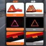 YuBoQi(3PK) Reflective Warning Road Safety Triangle Kit ROAD Emergency Triangle Sign DOT Approved for Truck,LED Road Flares 49 CFR Part 571.125 (FMVSS 125) US