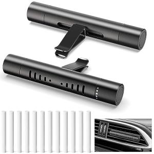 EORRZZY 2 Packs Custom Car Air Freshener Diffuser Vent Clips with 12 Refill Sticks for Cars, Office, Kitchen, Bathroom, Pet Basic Refillable Kit Essential Oil Diffusers Car Accessories for Women Men