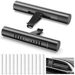 EORRZZY 2 Packs Custom Car Air Freshener Diffuser Vent Clips with 12 Refill Sticks for Cars, Office, Kitchen, Bathroom, Pet Basic Refillable Kit Essential Oil Diffusers Car Accessories for Women Men