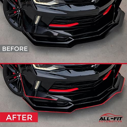 All-Fit Automotive Lip Trim – Universal Fit for Style & Protection – Durable Accent for Splitters, Air Dams, & Spoilers – Easy-to-Install Automotive Exterior Accessories (¼” W x 10’ L, Carbon Fiber)