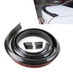 Icykale 1 PC Car Rear Spoiler, 4.75 Ft Black Trunk Spoiler Lip Kit, Universal Punch-Free Car Decorative Strips, for Cars Tailgate Roof Bumper (Carbon Fiber Black)