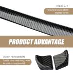 Icykale 1 PC Car Rear Spoiler, 4.75 Ft Black Trunk Spoiler Lip Kit, Universal Punch-Free Car Decorative Strips, for Cars Tailgate Roof Bumper (Carbon Fiber Black)