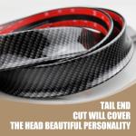 Icykale 1 PC Car Rear Spoiler, 4.75 Ft Black Trunk Spoiler Lip Kit, Universal Punch-Free Car Decorative Strips, for Cars Tailgate Roof Bumper (Carbon Fiber Black)