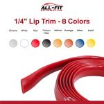All-Fit Automotive Lip Trim – Universal Fit for Style & Protection – Durable Accent for Splitters, Air Dams, & Spoilers – Easy-to-Install Automotive Exterior Accessories (¼” W x 10’ L, Carbon Fiber)