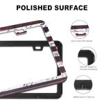 American Flag License Plate Frame, Premium Fashion Matte Aluminum Holder with 2 Holes, 2 Pcs US Flag Universal Car Frame Waterproof Rust-Proof, Including Screws, Caps and Rattle Proof Pads