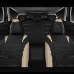 CAR PASS Waterproof Car Seat Covers Full Sets, Universal Fit Seat Covers for Cars, EVA Neoprene Seat Cover Set Full Sets, Interior Covers for Auto SUV,Vans,sedans, Trucks,(Black and Beige)