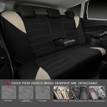 CAR PASS Waterproof Car Seat Covers Full Sets, Universal Fit Seat Covers for Cars, EVA Neoprene Seat Cover Set Full Sets, Interior Covers for Auto SUV,Vans,sedans, Trucks,(Black and Beige)