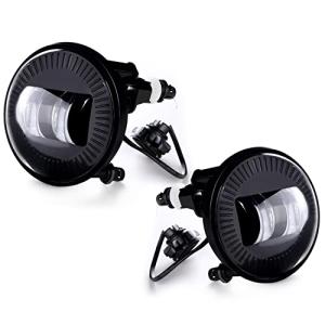 HECASA LED Fog Lights Compatible with 2007-2019 Chevy Avalanche Suburban Tahoe GMC Yukon Acadia Canyon Pontiac G8 G6 Ford Mustang Explorer Escape Hybrid, Pair Fog Lamps Clear Lens