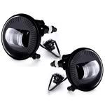 HECASA LED Fog Lights Compatible with 2007-2019 Chevy Avalanche Suburban Tahoe GMC Yukon Acadia Canyon Pontiac G8 G6 Ford Mustang Explorer Escape Hybrid, Pair Fog Lamps Clear Lens