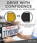 Silicone Black License Plate Frame Covers 2 Pack- Front and Back Car Plate Bracket Holders. Rust-Proof, Rattle-Proof, Weather-Proof (Black)