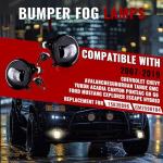 HECASA LED Fog Lights Compatible with 2007-2019 Chevy Avalanche Suburban Tahoe GMC Yukon Acadia Canyon Pontiac G8 G6 Ford Mustang Explorer Escape Hybrid, Pair Fog Lamps Clear Lens