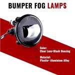 HECASA LED Fog Lights Compatible with 2007-2019 Chevy Avalanche Suburban Tahoe GMC Yukon Acadia Canyon Pontiac G8 G6 Ford Mustang Explorer Escape Hybrid, Pair Fog Lamps Clear Lens