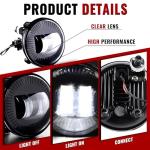 HECASA LED Fog Lights Compatible with 2007-2019 Chevy Avalanche Suburban Tahoe GMC Yukon Acadia Canyon Pontiac G8 G6 Ford Mustang Explorer Escape Hybrid, Pair Fog Lamps Clear Lens