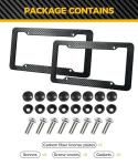 UBOG 2 Pack License Pate Frames,License Plate Cover,Carbon Fiber License Plate Frame,Car Accessories Number Plate Frames with Fasteners and Screws,Fit for All America and Canada License Plate