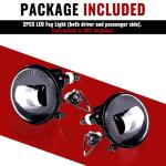 HECASA LED Fog Lights Compatible with 2007-2019 Chevy Avalanche Suburban Tahoe GMC Yukon Acadia Canyon Pontiac G8 G6 Ford Mustang Explorer Escape Hybrid, Pair Fog Lamps Clear Lens