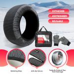 K-Musculo Snow Socks for Tires, Snow Socks Snow Chain for Car SUV Pickup Easy to Use, Ultimate Grip, Washable.100 KM Safely In The Snow, EU EN-16662-1 Certififed(2 PACKS)-S