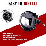 HECASA LED Fog Lights Compatible with 2007-2019 Chevy Avalanche Suburban Tahoe GMC Yukon Acadia Canyon Pontiac G8 G6 Ford Mustang Explorer Escape Hybrid, Pair Fog Lamps Clear Lens