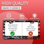 American Flag Eagle Mountains License Plate Frame Funny License Plate Holder Stainless Steel Accessories Cars Decor with 2 Holes Screws Fits Standard Us Ca Vehicles License Plate Frames 12.2 X 6 Inch