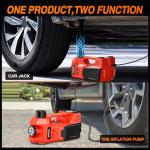 Nilight Electric Car Jack Kit 5 Ton 12V Hydraulic Car Jack with Impact Wrench, 3 in 1 Portable Electric Floor Jack with Tire Inflator Pump LED Light for Sedan SUV Truck Change Tire Garage Repair