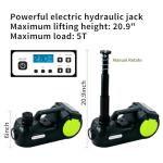 E-HEELP Electric Car Jack Kit 5Ton 12V Hydraulic (Lifting Range: 6.1-20.86 inch) with Impact Wrench & Inflator for Car SUV Sedan MPV with LCD & Tire Pressure Display