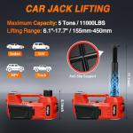 Nilight Electric Car Jack Kit 5 Ton 12V Hydraulic Car Jack with Impact Wrench, 3 in 1 Portable Electric Floor Jack with Tire Inflator Pump LED Light for Sedan SUV Truck Change Tire Garage Repair