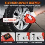 Nilight Electric Car Jack Kit 5 Ton 12V Hydraulic Car Jack with Impact Wrench, 3 in 1 Portable Electric Floor Jack with Tire Inflator Pump LED Light for Sedan SUV Truck Change Tire Garage Repair