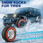 Orceed Snow Socks for Tires, Universal Fit for Cars Trucks SUVs, Winter Anti-Slip Traction Tire Socks for Snow & Ice Roads, Easy Install Reusable Automotive Tire Snow Socks, B04
