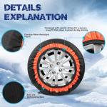Orceed Snow Socks for Tires, Universal Fit for Cars Trucks SUVs, Winter Anti-Slip Traction Tire Socks for Snow & Ice Roads, Easy Install Reusable Automotive Tire Snow Socks, B04