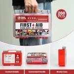 RHINO RESCUE 266 Pieces All-Purpose First Aid Kit, Home & Office Emergency Medical Supplies, Ideal for School, Car, Outdoor, Travel & Camping