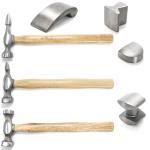 Hiceeden 7 Pcs Heavy Duty Auto Body Repair Kit with Wooden Handles, Auto Body Repair Tools with Hammer Heads and Dolly, Dent Removal Tools Set with Portable Storage Case for Auto Car