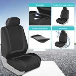 FH Group Car Seat Covers Unique Flat Cloth Full Set Automotive Seat Covers Front Set and Rear Solid Bench Black Seat Covers w. Gift Universal Fit Interior Accessories for Cars Trucks and SUVs