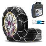 SNOCATENA Auto Tightening Snow Chains for Car – Quick Fit, Easy Installation, Reusable Universal Tire Chains for Winter Emergency Traction (Set of 2)