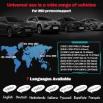 TryWork OBD2 Scanner Diagnostic Tool, Check Engine Code Reader with 35901 DTC Lookup, Mode 6 & 8, I/M Readiness for All OBDII Cars Since 1996 (Red)