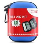 I GO 85 Pieces Hard Shell Mini Compact First Aid Kit, Small Personal Emergency Survival Kit for Travel Hiking Camping Backpacking Hunting Marine Car, Blue