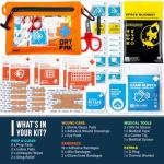 EVERLIT Ultralight Waterproof First Aid Kit, Boat First Aid Kit, Marine Medical Kit for Boating, Kayak, Backpacking, Hiking, Camping, Emergency Kit (Orange)