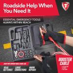 Firestone 30-pc Set Roadside Car Repair Kit, Car Tool Kit for Vehicles with Durable Hard Case with Handle, Portable Automotive Tool Set for Trucks, RVs, SUVs, ATVs with 8ft Booster Cables