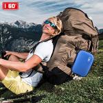 I GO 85 Pieces Hard Shell Mini Compact First Aid Kit, Small Personal Emergency Survival Kit for Travel Hiking Camping Backpacking Hunting Marine Car, Blue