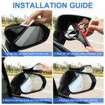 LivTee Blind Spot Mirror with Side Mirror Rain Guard, Carbon Fiber 2-in-1 Side Mirror Covers Kit with Wide Angle Adjustable Stick for Cars SUV and Trucks, Pack of 2