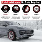 DRIVE VAULT Snow Socks for Tires | Alternative for Tire Snow Chains | Ultra Grip Series | Reusable Snow Traction Device for Passenger Cars SUVs Trucks Winter Emergency Accessory | Safe Winter Driving