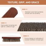 100% Horsehair Shoe Brush for Leather Care 7 Inch Large Horse Hair Brush for Boot Couch Car Interior Furniture Polishing Shining Buffing No Shedding Soft Natural Bristle Beechwood Handle Professional