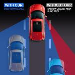 LivTee Blind Spot Mirror with Side Mirror Rain Guard, Carbon Fiber 2-in-1 Side Mirror Covers Kit with Wide Angle Adjustable Stick for Cars SUV and Trucks, Pack of 2