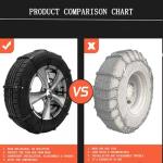 10pack Snow Tire Chains Reusable Anti-Skid Car Winter Wheels Chain Universal Cable Tire Belts, Black Non-Slip Zip Tie Tires Chain Emergency for Auto Pickup Trucks Suv