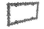 Creathome 3D Shining Daisy Wrenth License Plate Frame from Pure Zinc Alloy Metal Perfect Plate Holder,Matt Black with Silver Glitter