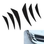 Foelony 6 PCS Car Bumper Spoiler Canards Trim Kit, Wind Blade Style Car Spoiler Anti-Collision Decor Sticker, Self-Adhesive PVC Fashion Cars Body Decal, Universal for Most Cars (Glossy Black)