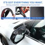 LivTee Blind Spot Mirror with Side Mirror Rain Guard, Carbon Fiber 2-in-1 Side Mirror Covers Kit with Wide Angle Adjustable Stick for Cars SUV and Trucks, Pack of 2