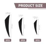 Foelony 6 PCS Car Bumper Spoiler Canards Trim Kit, Wind Blade Style Car Spoiler Anti-Collision Decor Sticker, Self-Adhesive PVC Fashion Cars Body Decal, Universal for Most Cars (Glossy Black)